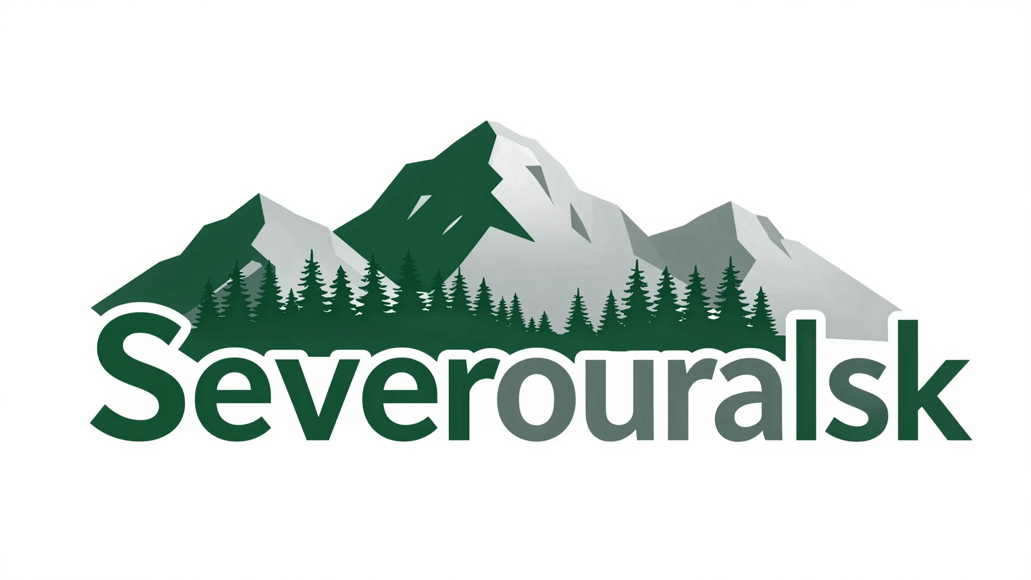 Creative logo design for the word 'Severouralsk'. Modern typ...