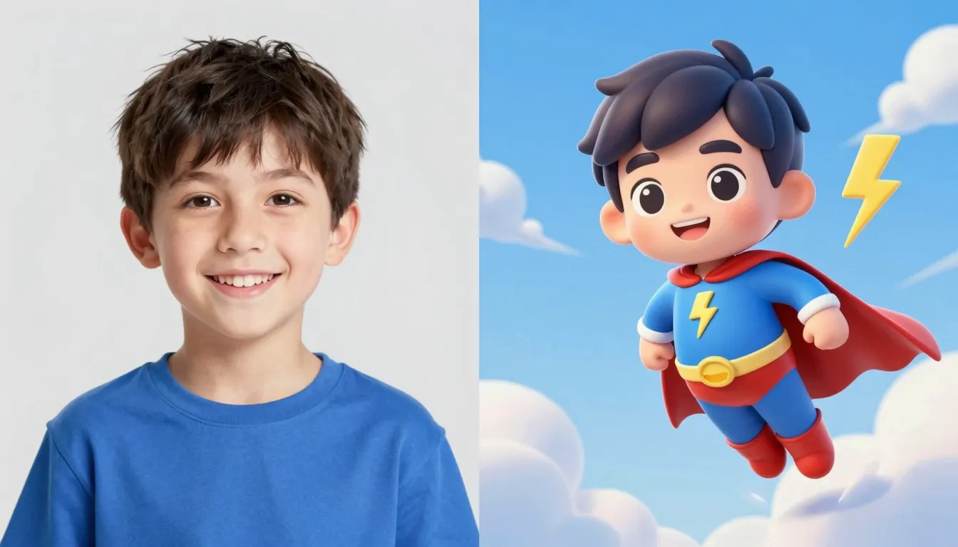 A split screen image. On the left, a photo of a smiling youn...