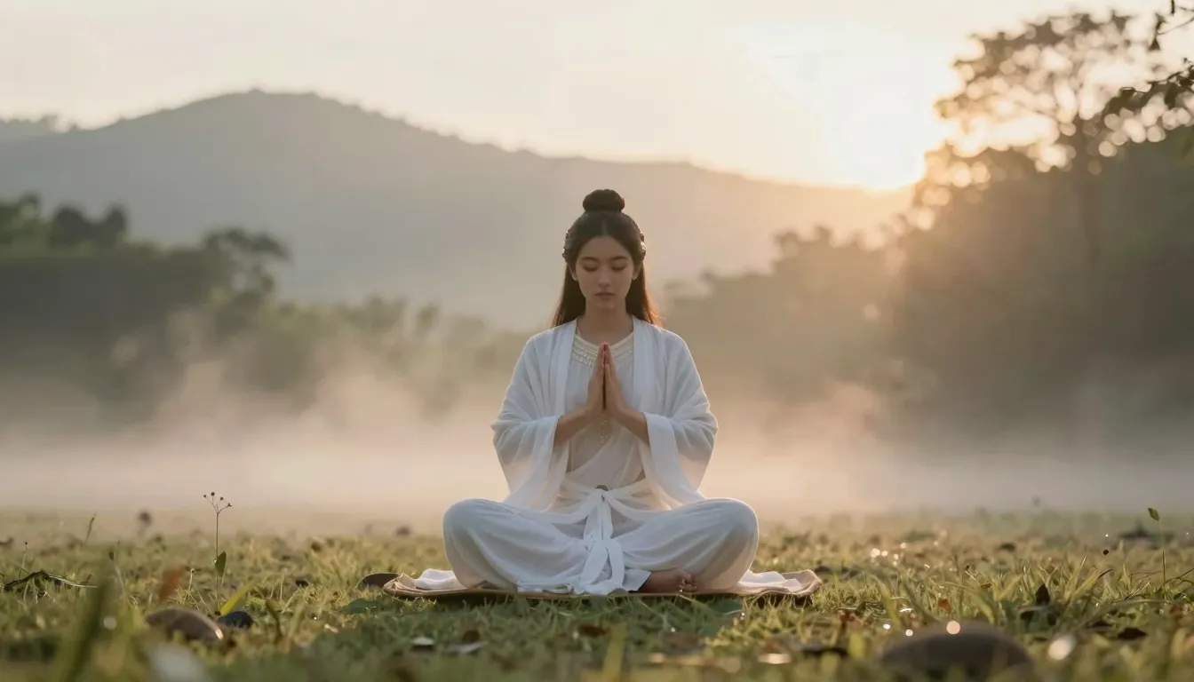A beautiful serene nature background with soft morning light...