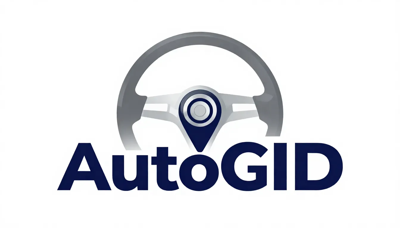 Minimalist professional logo for an auto shop named 'AutoGID...
