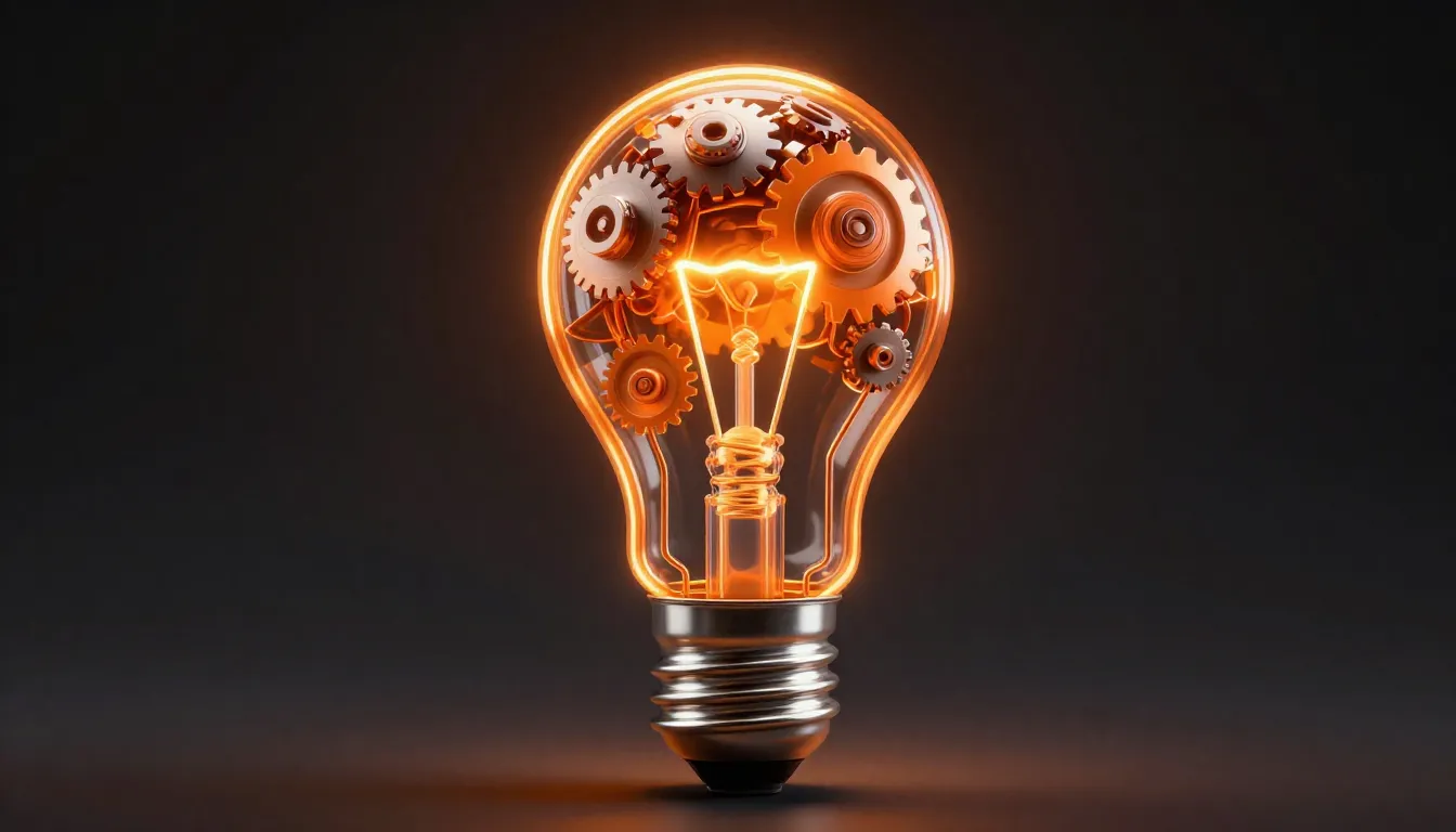 A creative light bulb made of electrical circuit lines and g...