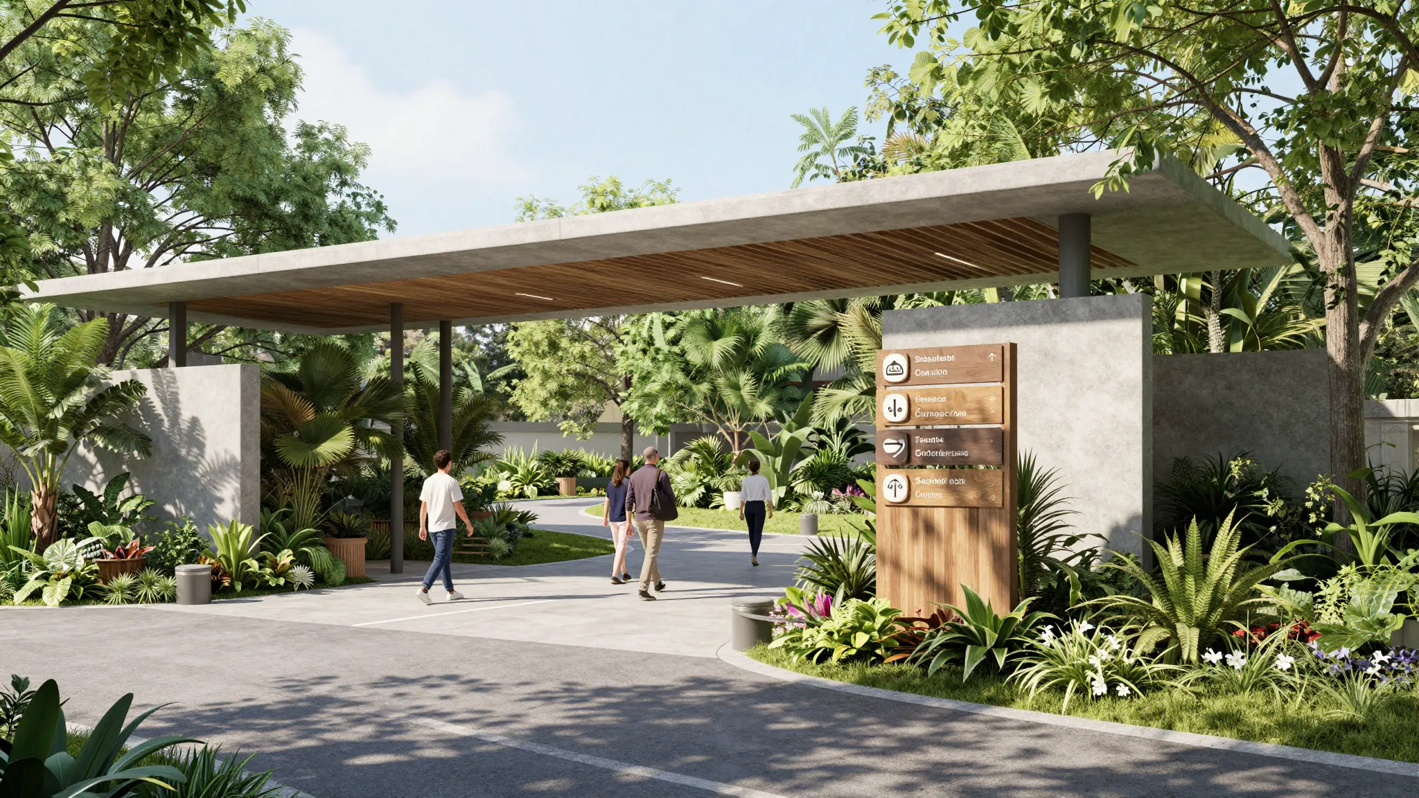 A high-quality architectural visualization of a botanical ga...