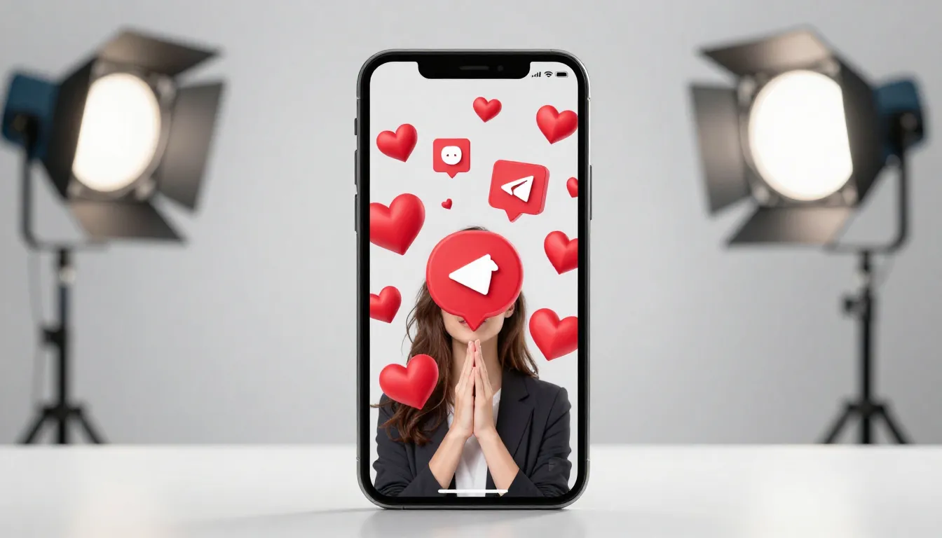 A stylish smartphone screen displaying a viral video with ma...