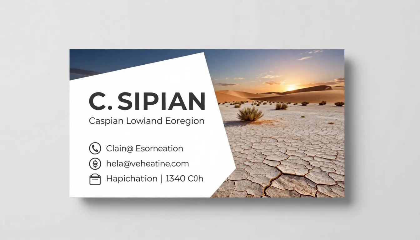 Business card design for Caspian Lowland Desert ecoregion, s...
