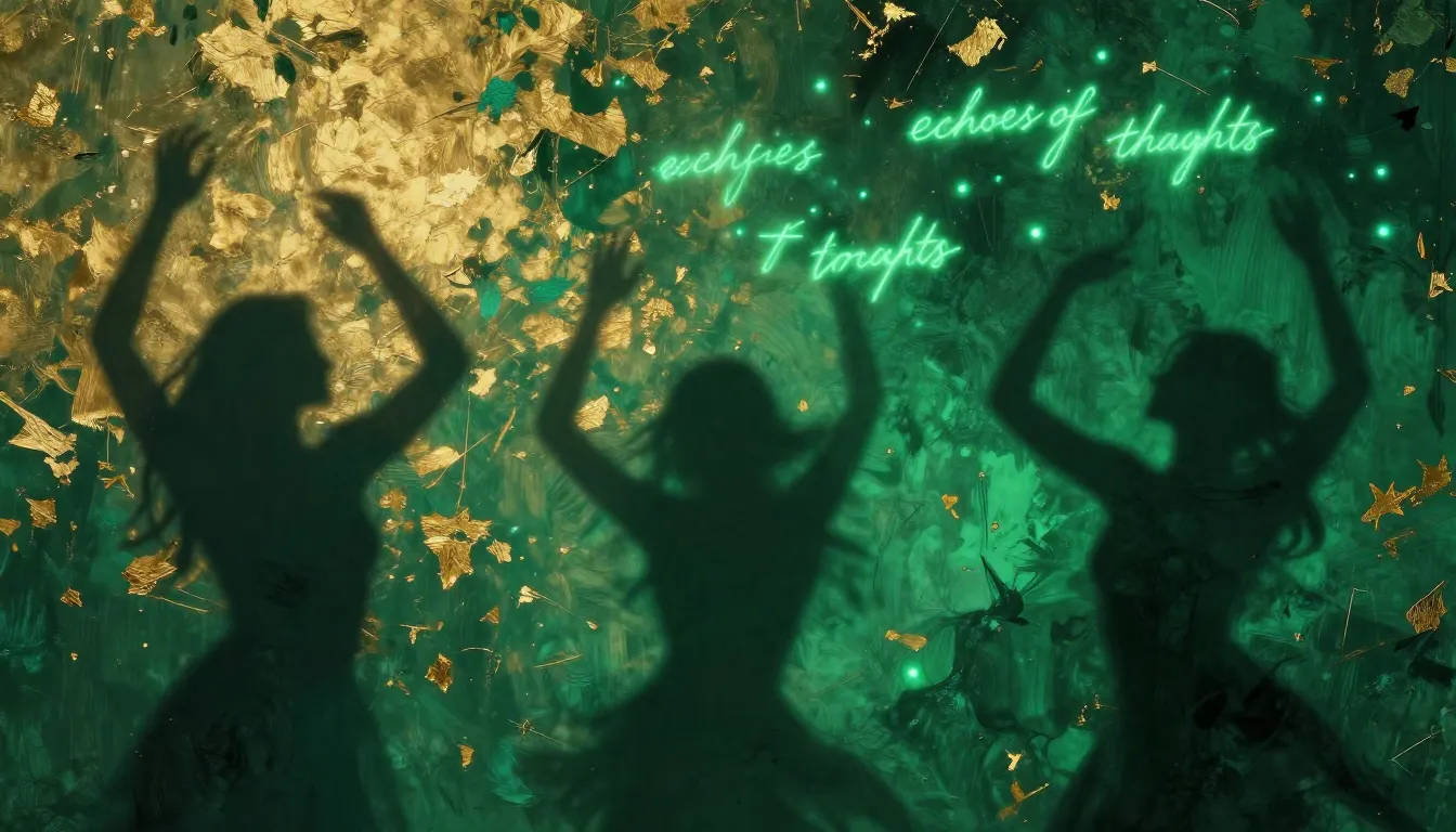 Abstract artistic photography. Silhouettes of dancing shadow...