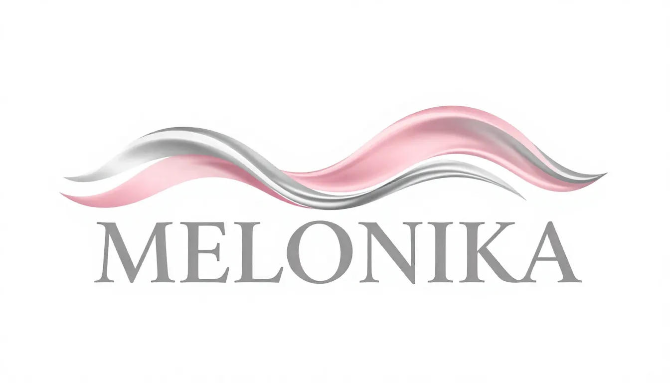 Elegant logo design with the text 'MELONIKA', flowing lines ...