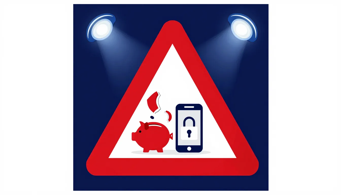 Social media safety poster, dark blue background with police...