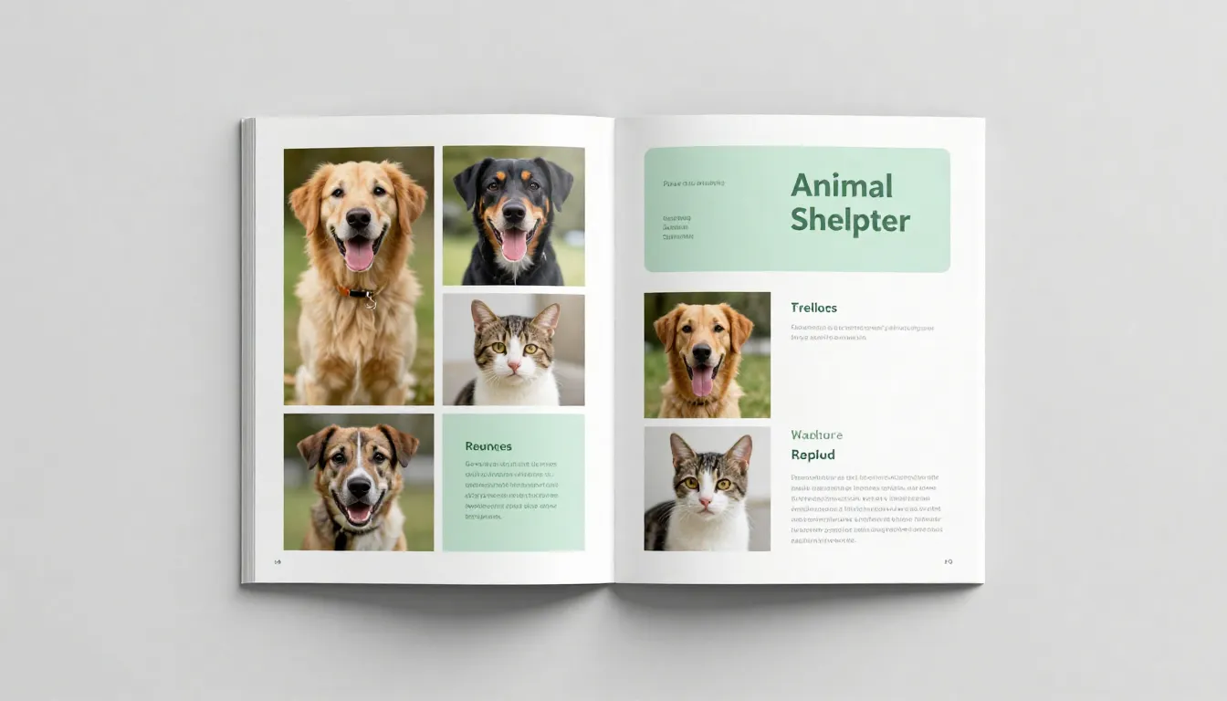 Professional brochure layout design for animal shelter, mini...