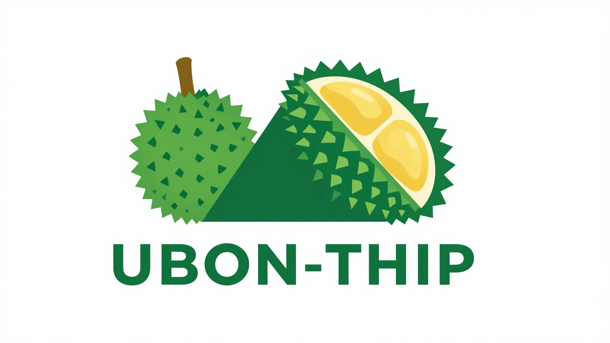 Modern logo for 'UBON-THIP' Volcano Durian, minimalist icon ...
