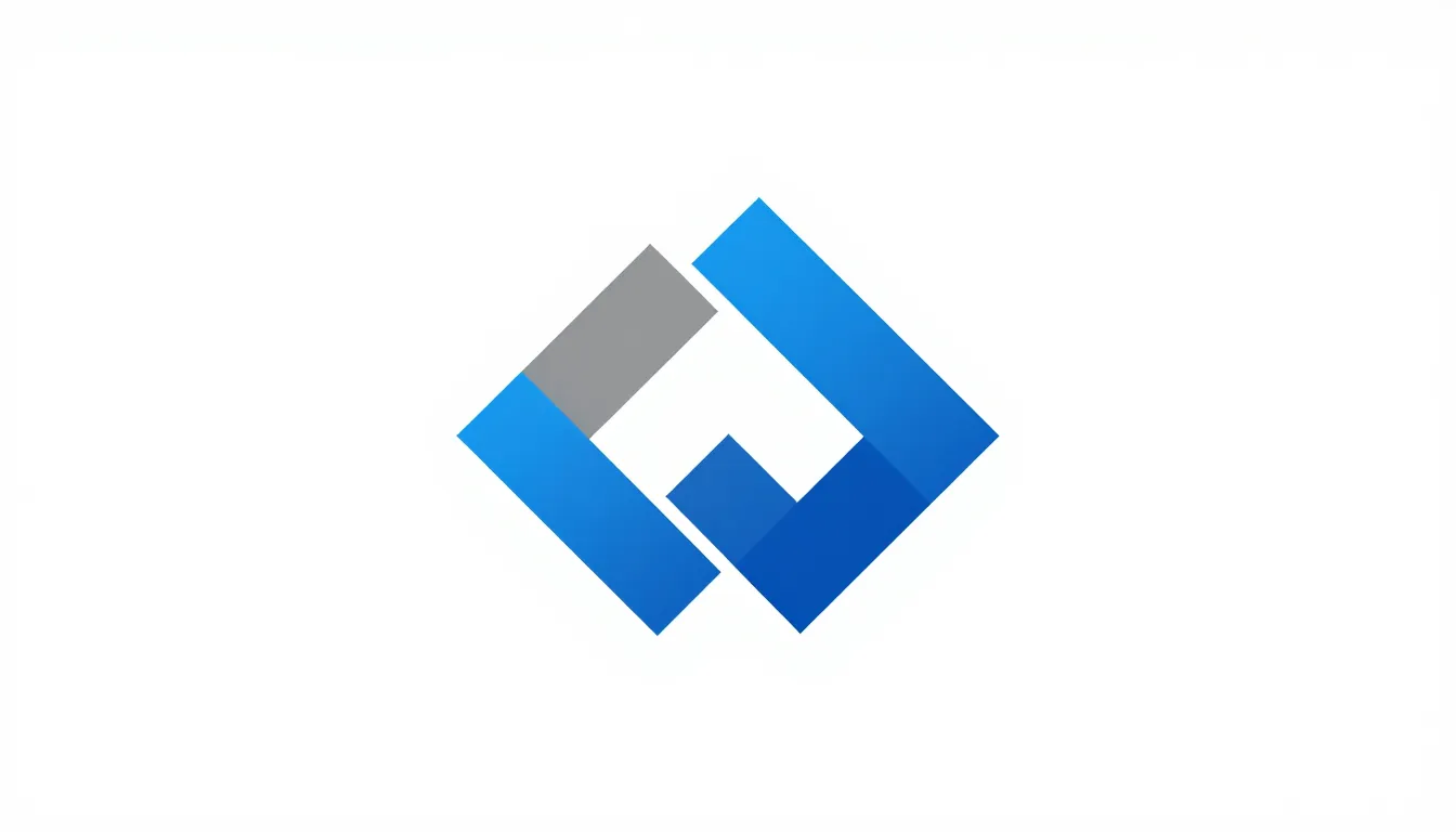 Minimalist corporate logo design, geometric shapes, blue and...
