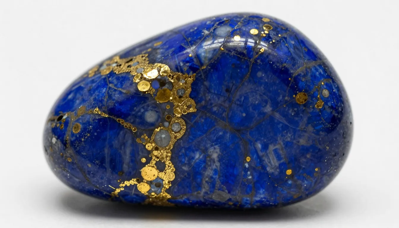 A beautiful lapis lazuli stone with golden pyrite inclusions...