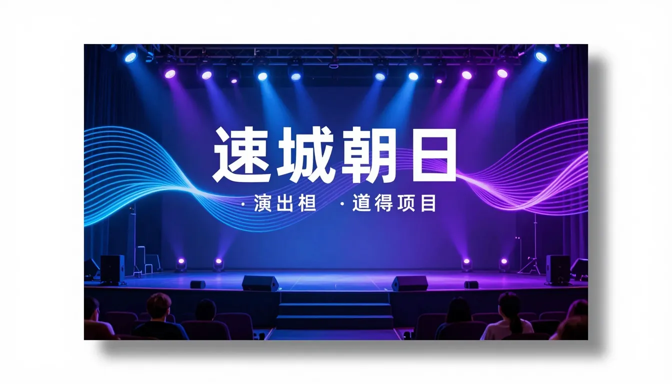 A stylish concert poster background with neon blue and purpl...