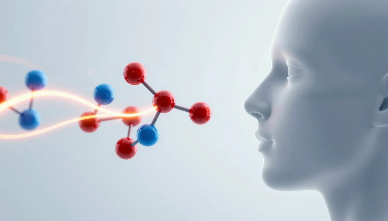 Abstract representation of oxygen molecules flowing into a h...