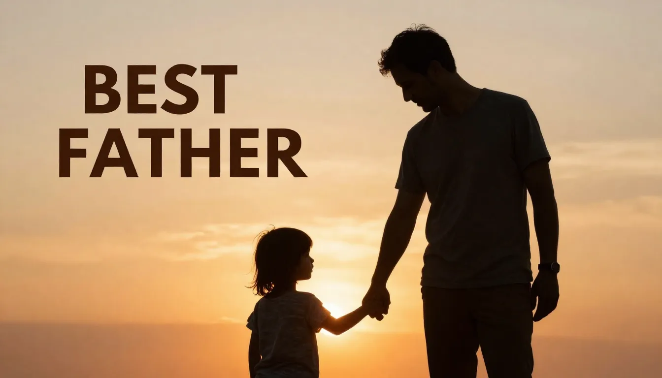 A warm and respectful illustration of a father's silhouette ...