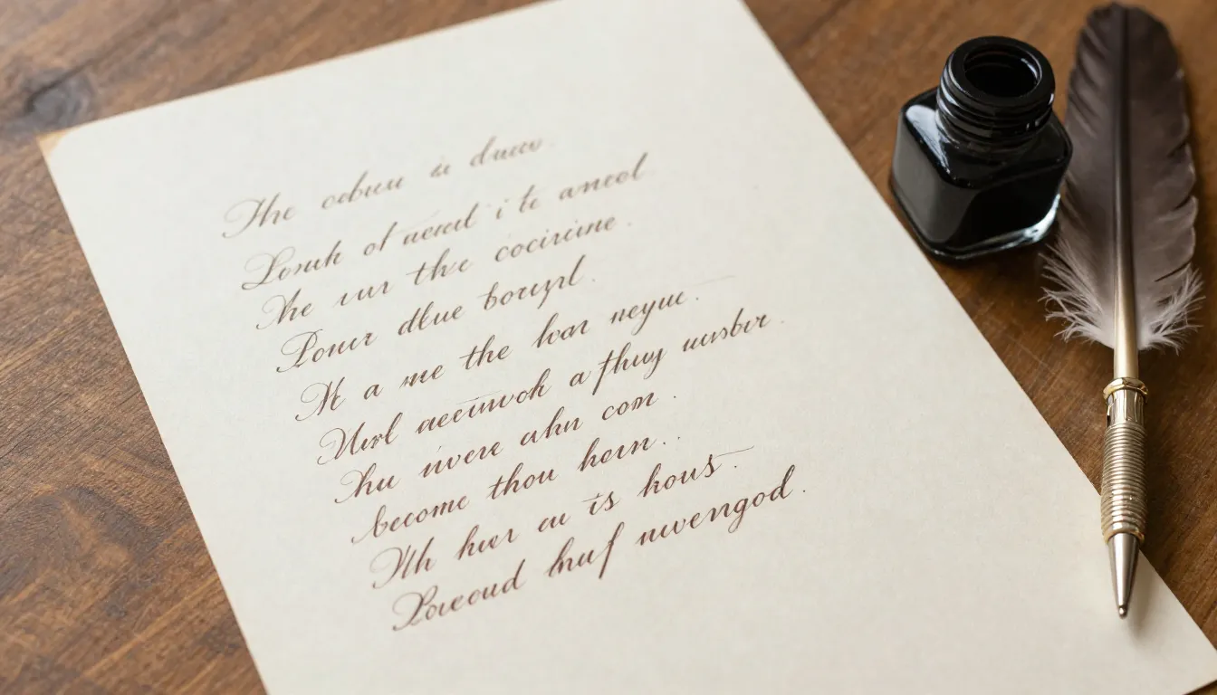 A beautiful handwritten poem on vintage paper with elegant c...