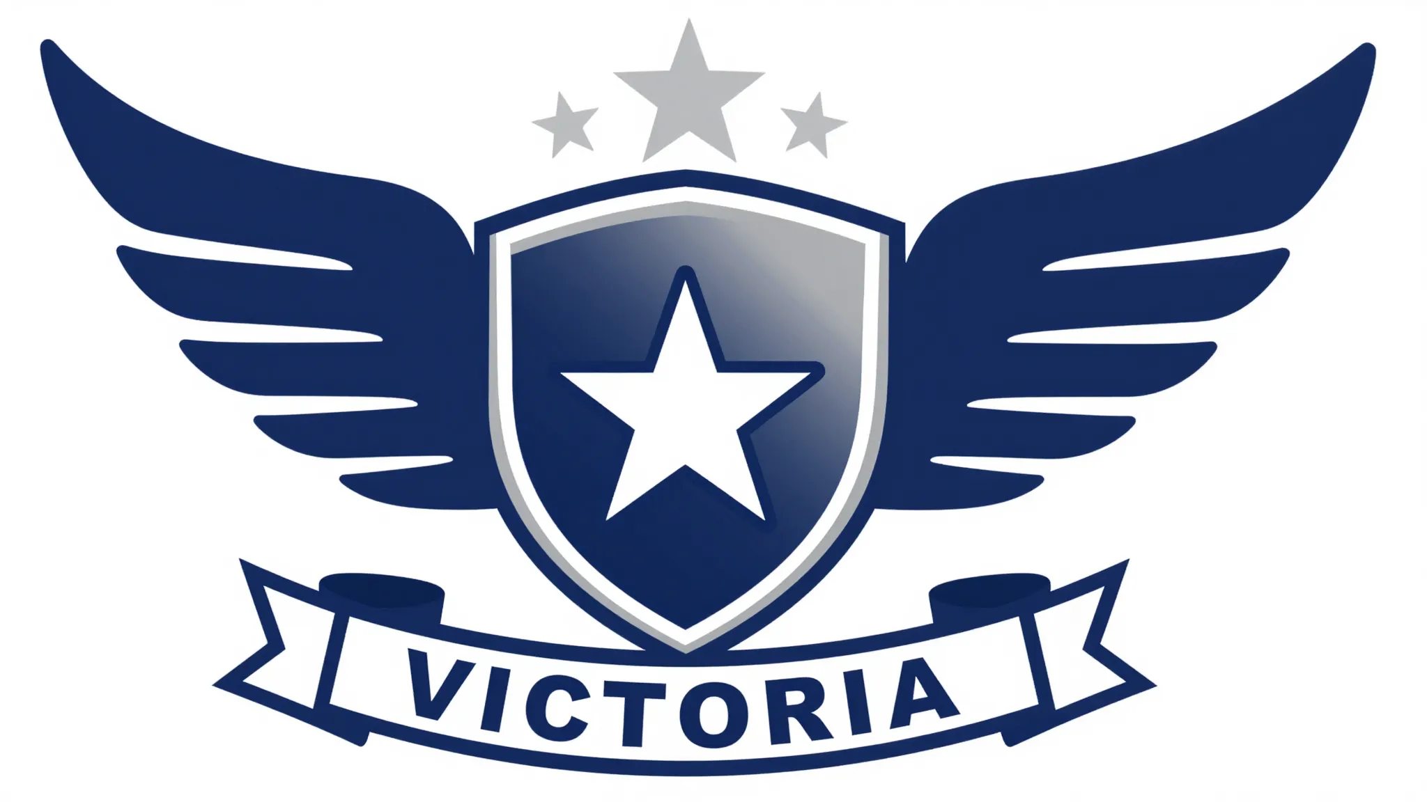 Sports crest for youth mentor, stylized wings and a rising s...