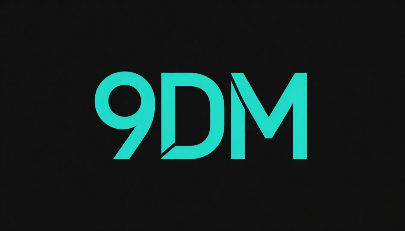 Minimalist vector logo for a rock band named '9DM'. The desi...