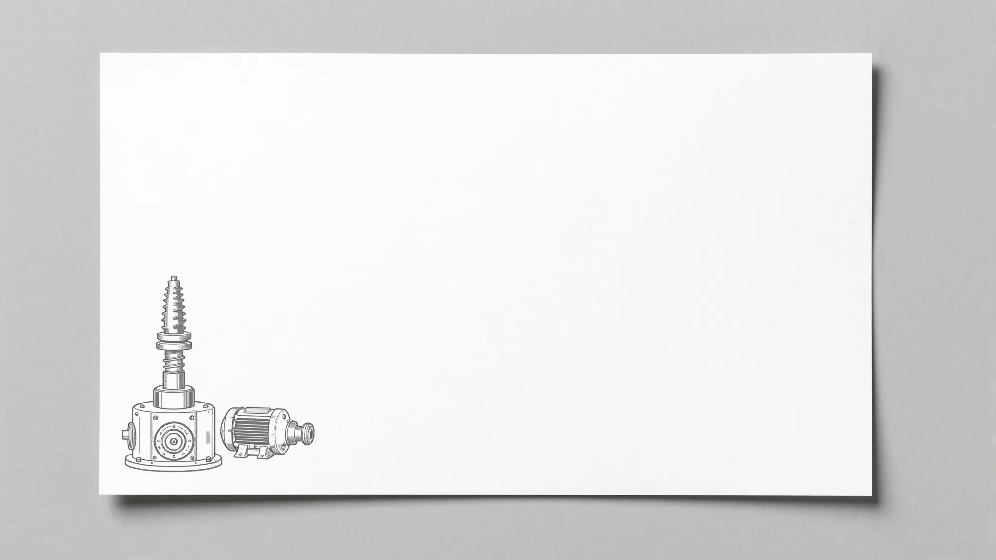 Top-down view of a clean white paper template for machinery ...