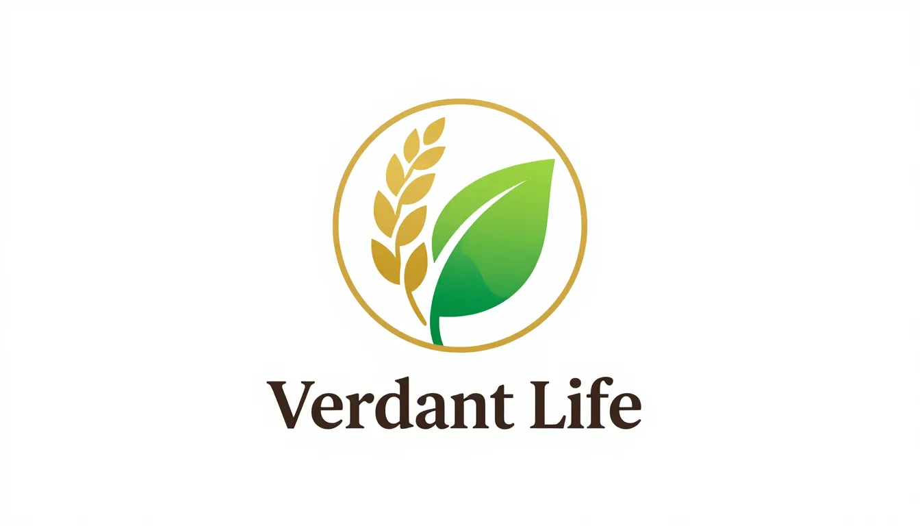 Minimalist logo design for 'Verdant Life' agricultural compa...
