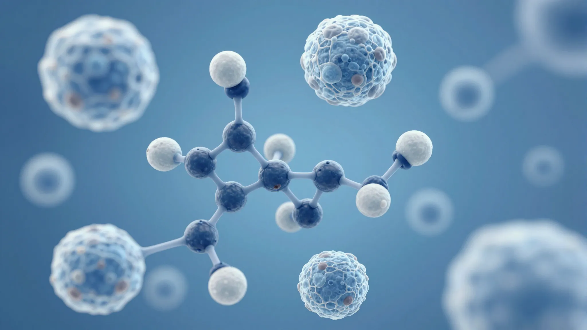Abstract medical illustration showing the connection between...