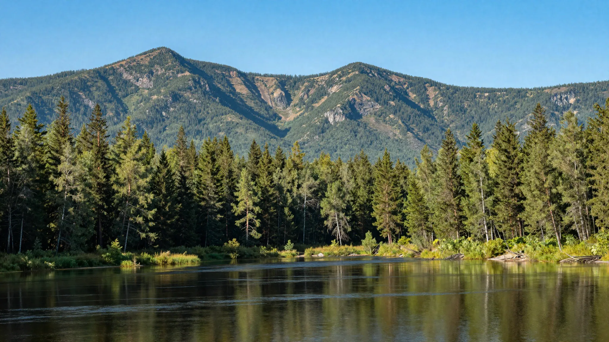 A beautiful landscape of the Ural mountains near Severourals...