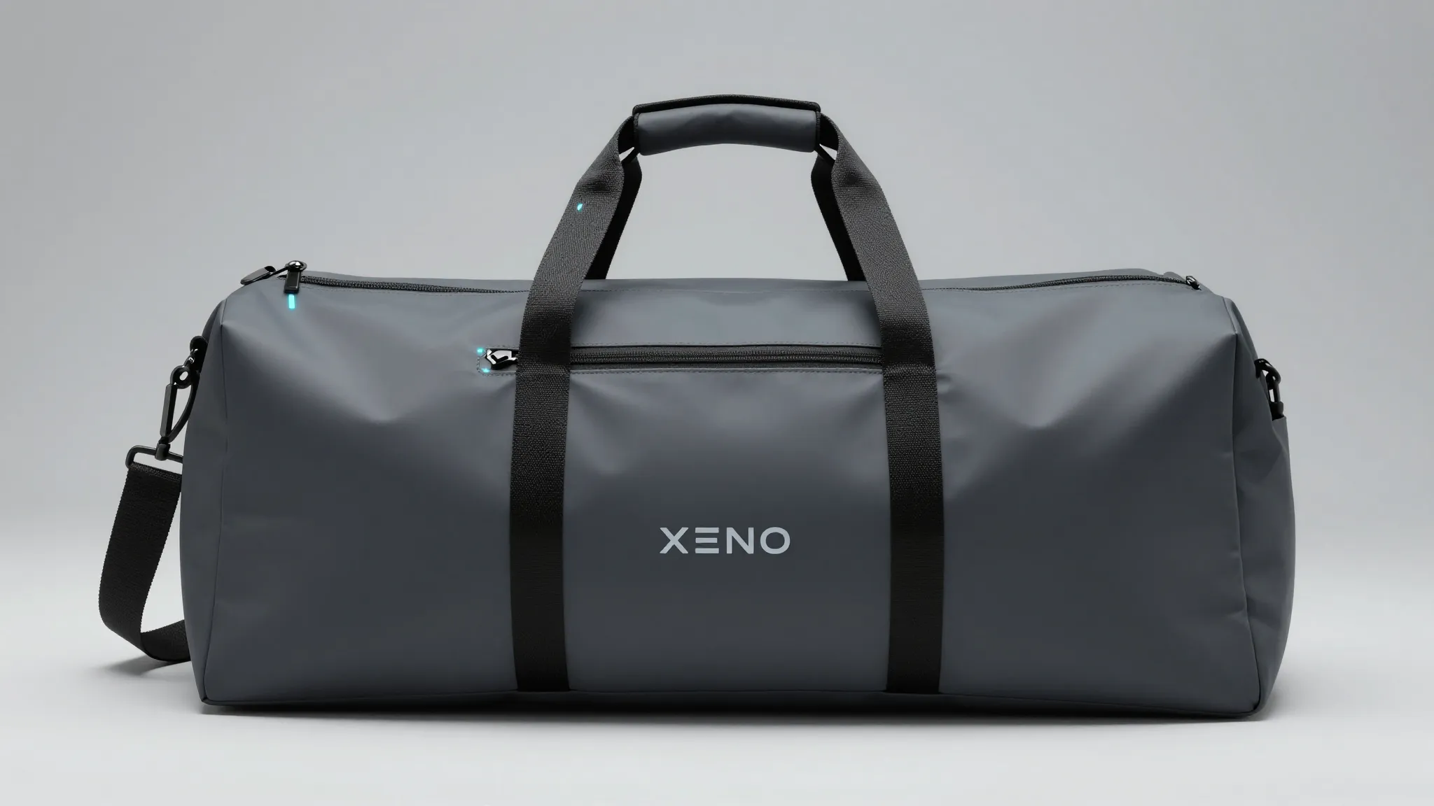 Futuristic dance duffle bag design, minimalist Korean aesthe...