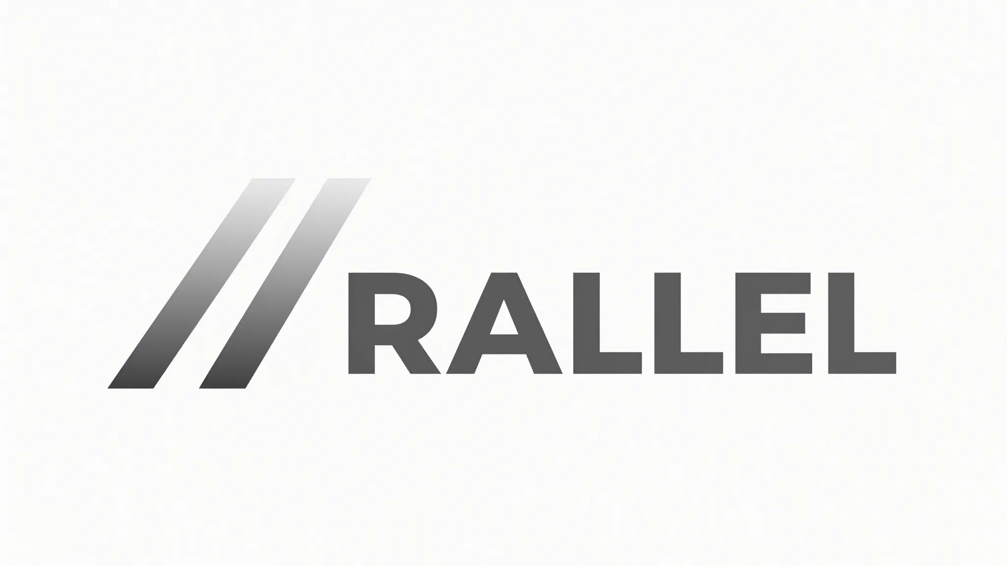 Minimalist logo design for 'PARALLEL', two bold parallel lin...