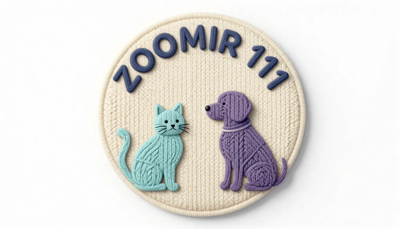 Minimalist circular logo, knitted style. A round patch textu...