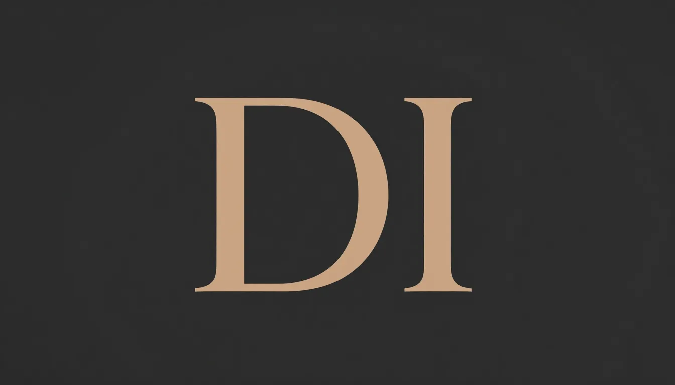 Minimalist logo design for a leather goods brand named 'Di'....