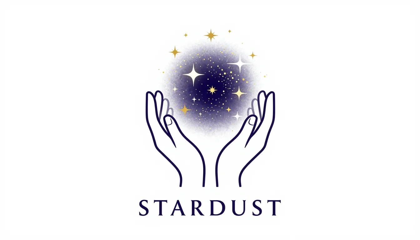 Minimalist logo design, two graceful hands cupping a glowing...
