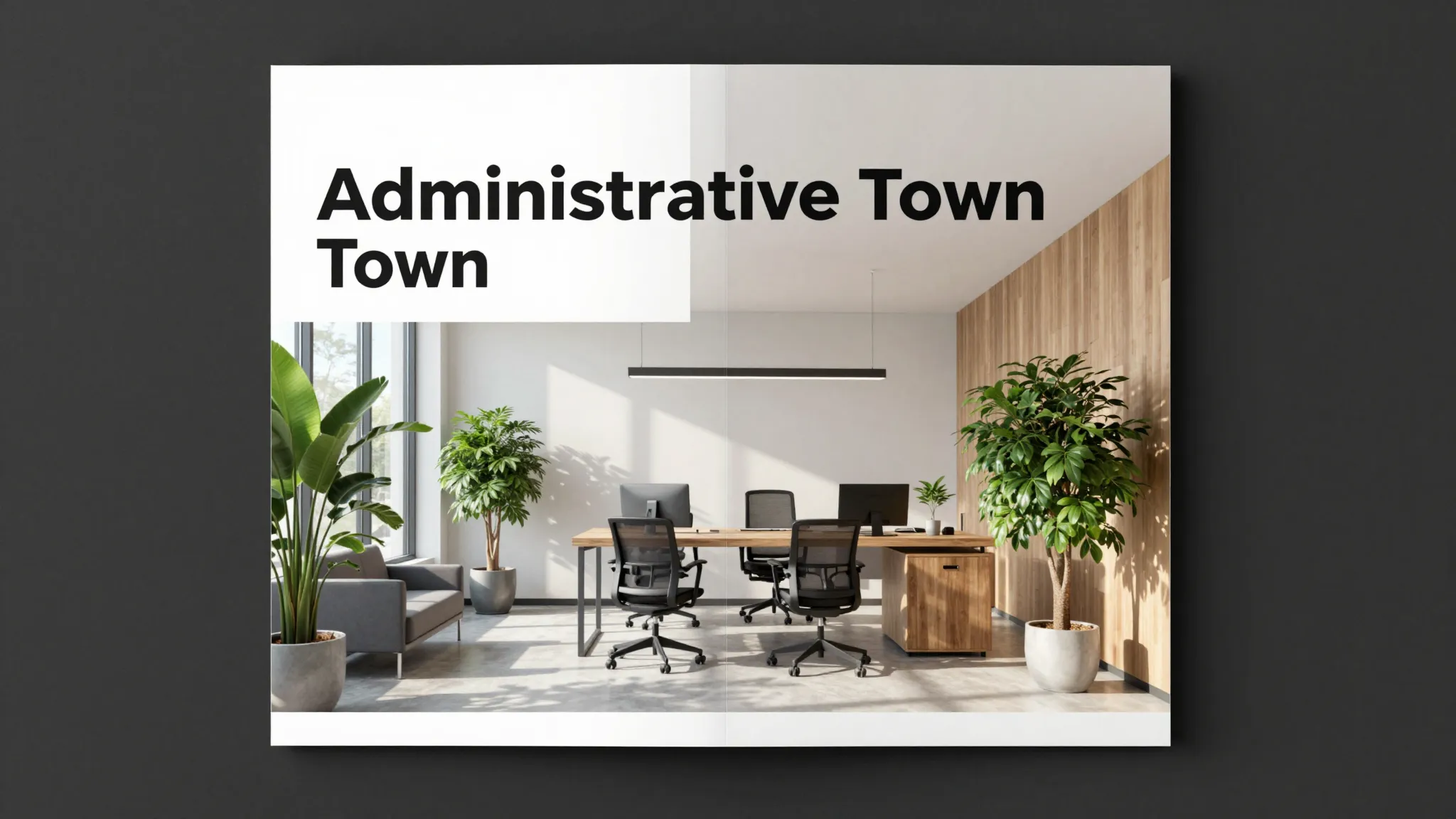 A beautiful welcome brochure cover for 'Administrative Town'...