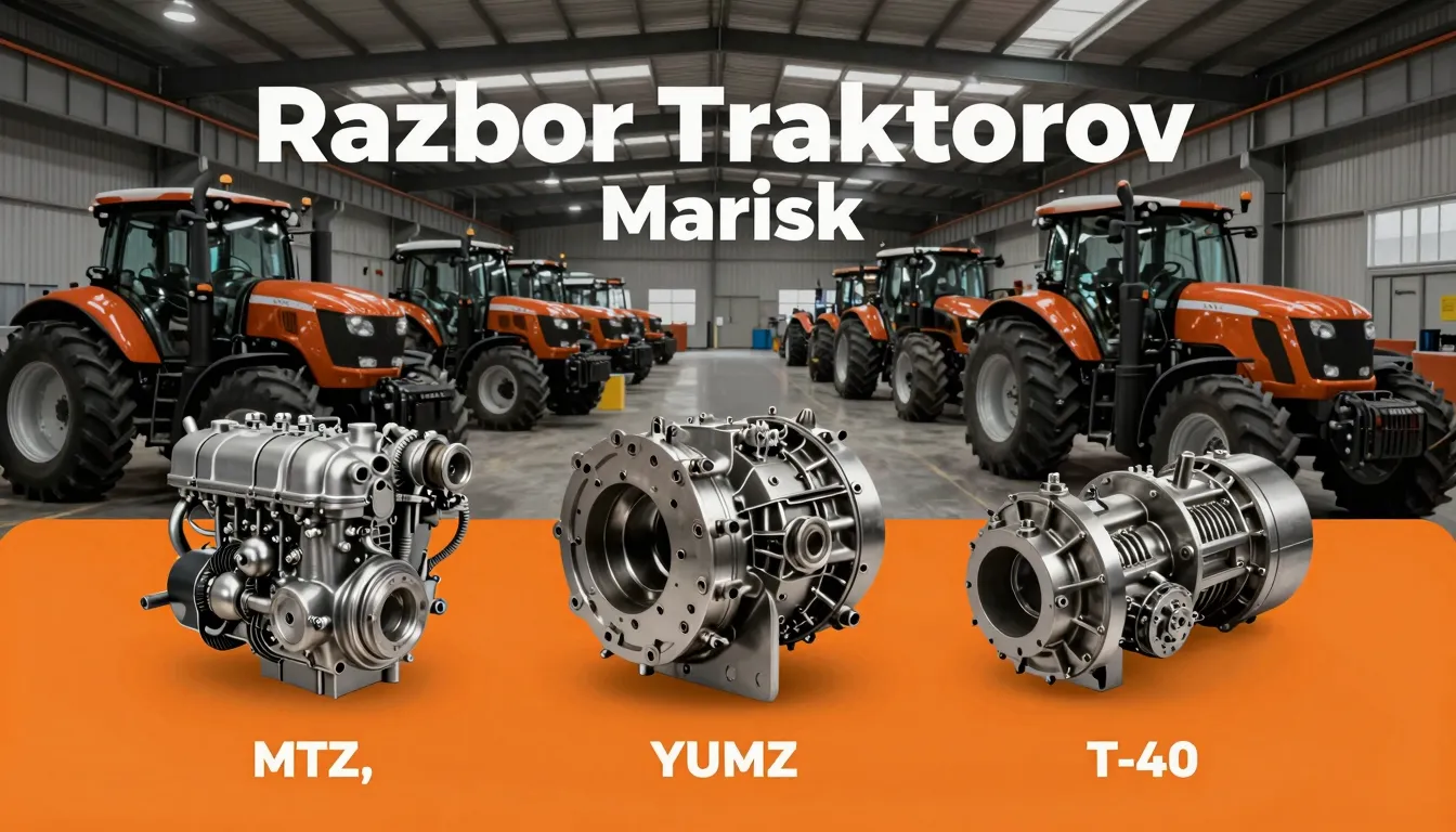 Infographic for tractor parts business 'Razbor Traktorov Mar...