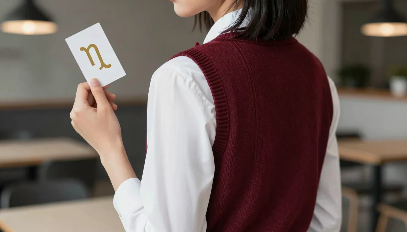 Close-up shot of a stylish high school student from behind, ...