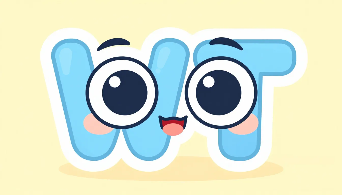 Adorable mascot character integrated with the letters 'WT', ...