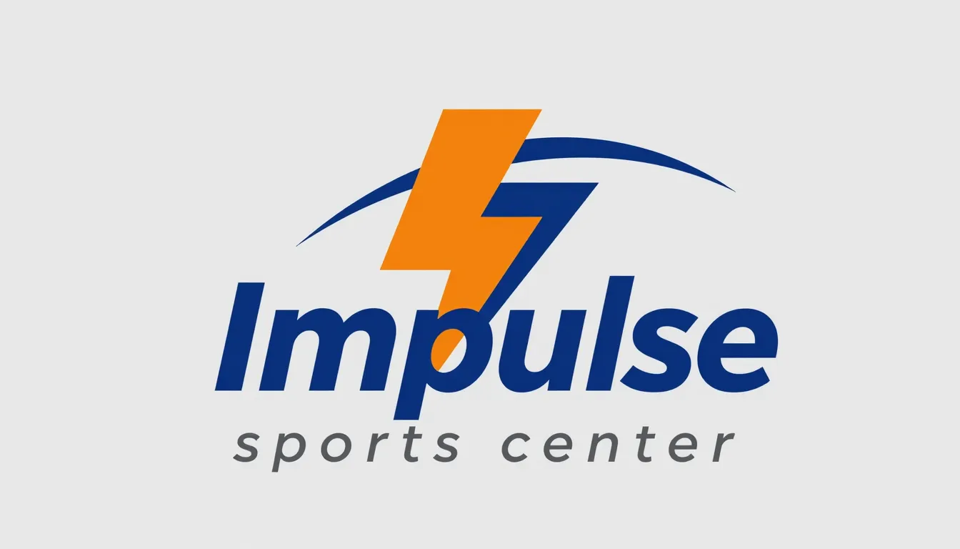 A stylish logo for a sports center named 'Impulse' with an a...