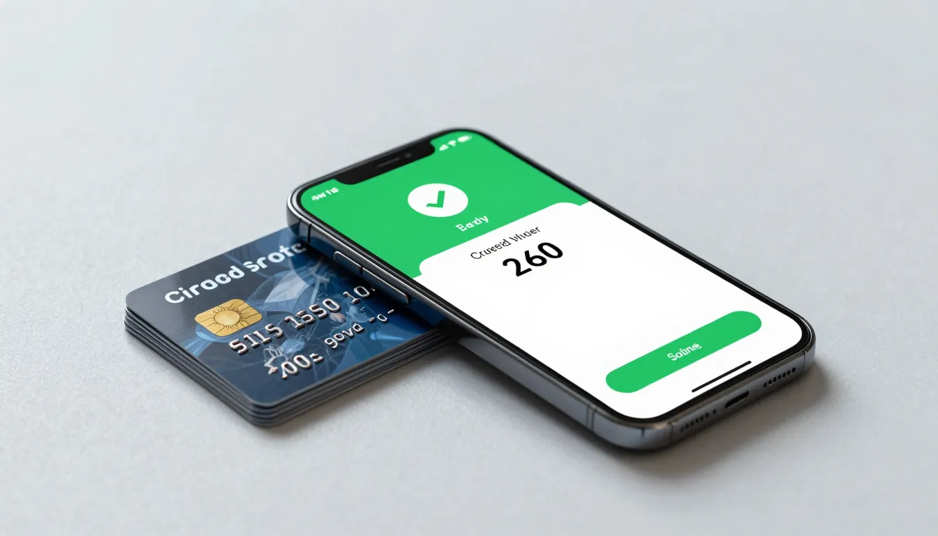 A stack of credit cards and a smartphone showing a successfu...