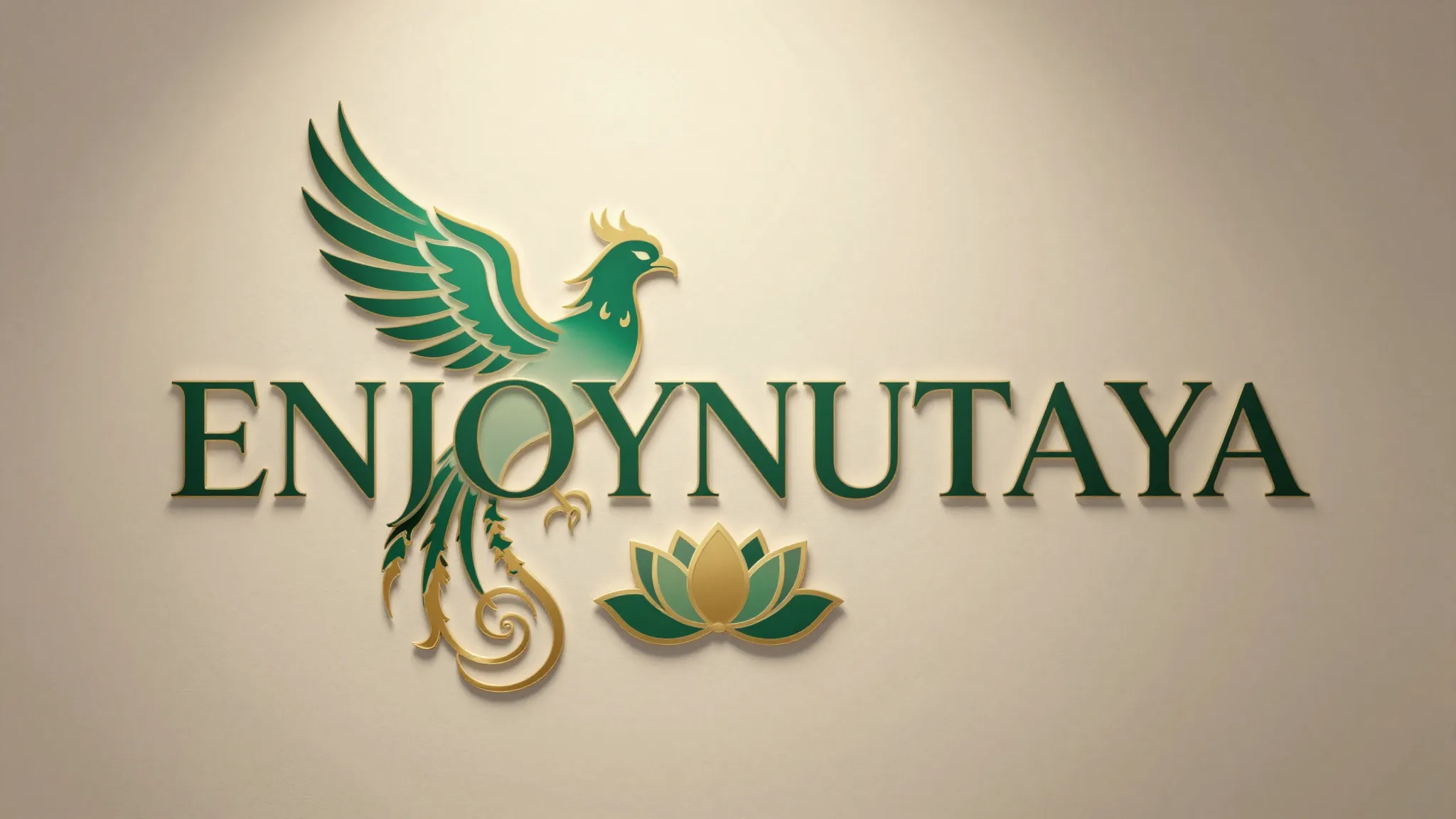 A stylish logo design with the word 'ENJOYNUTAYA' in elegant...