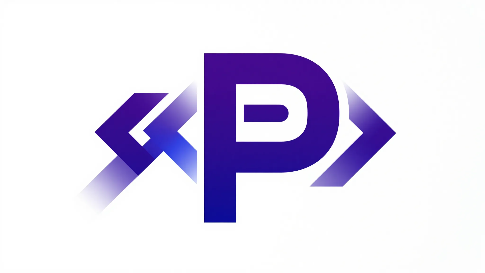 Abstract logo icon, two parallel geometric paths merging int...