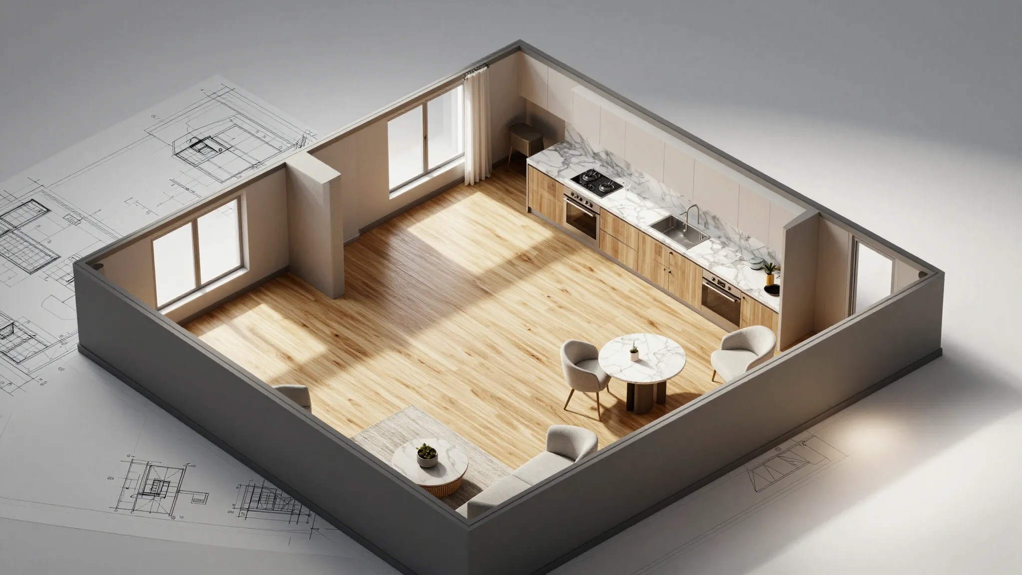 High-quality 3D isometric floor plan visualization based on ...