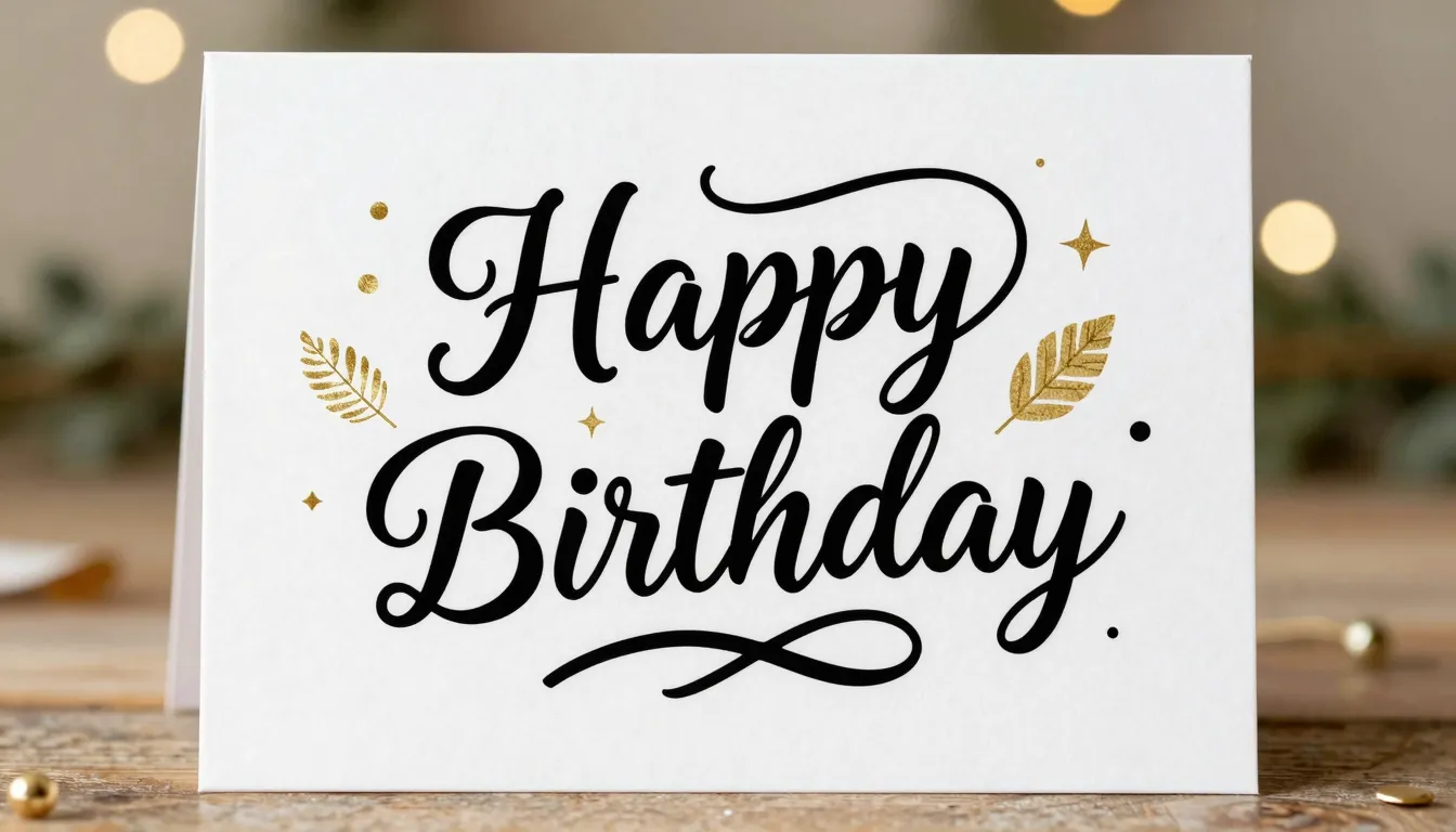 A beautiful greeting card with the text 'Happy Birthday' in ...