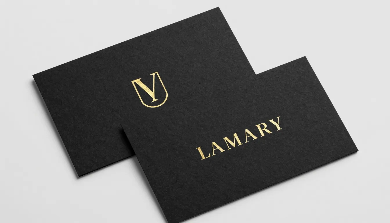 Elegant business card design concept for a luxury brand, min...