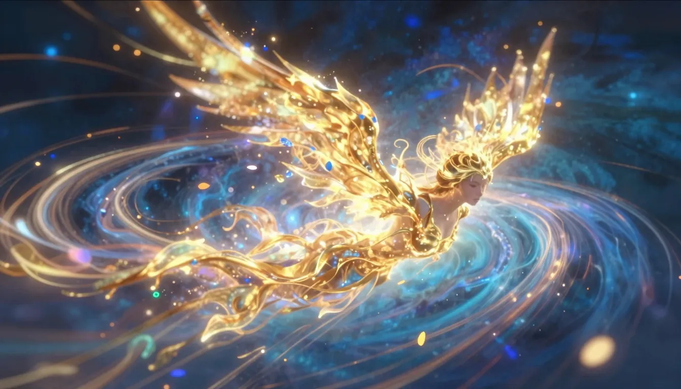 A dynamic fantasy visualization of a soul in flight. A power...