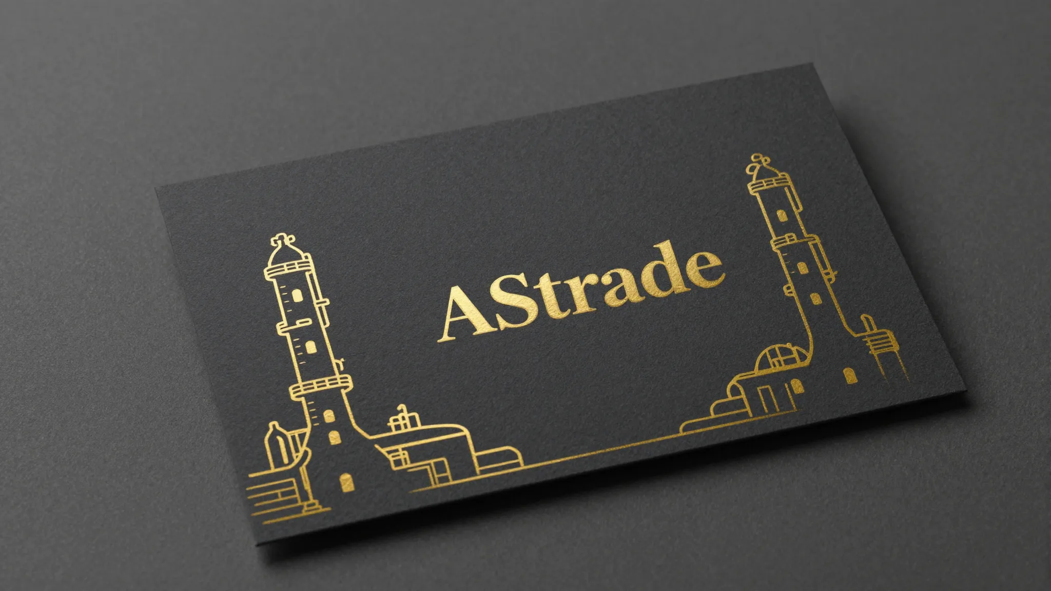 Luxury business card mockup, dark graphite background, minim...