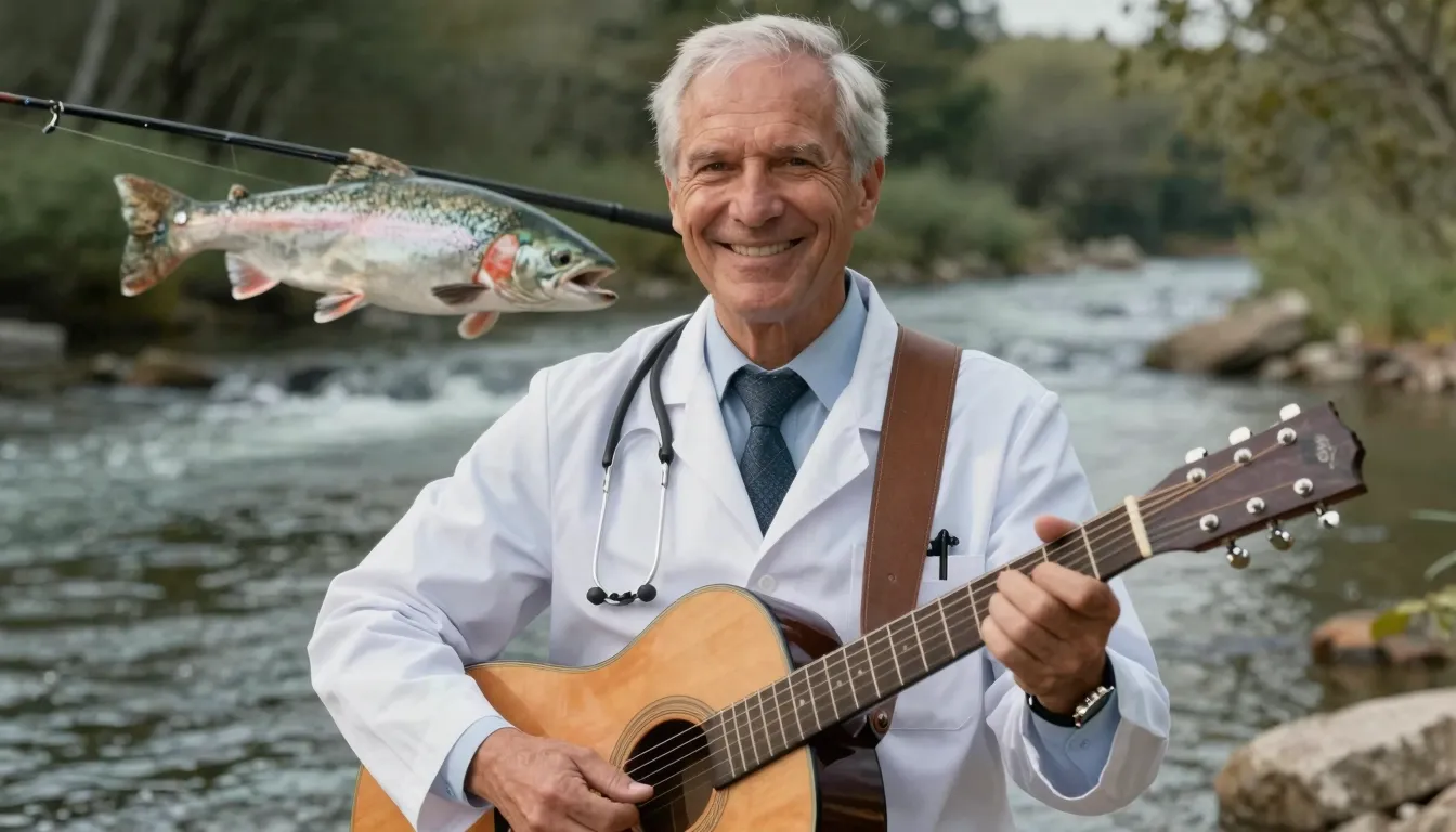 A professional and friendly doctor in a white coat holding a...