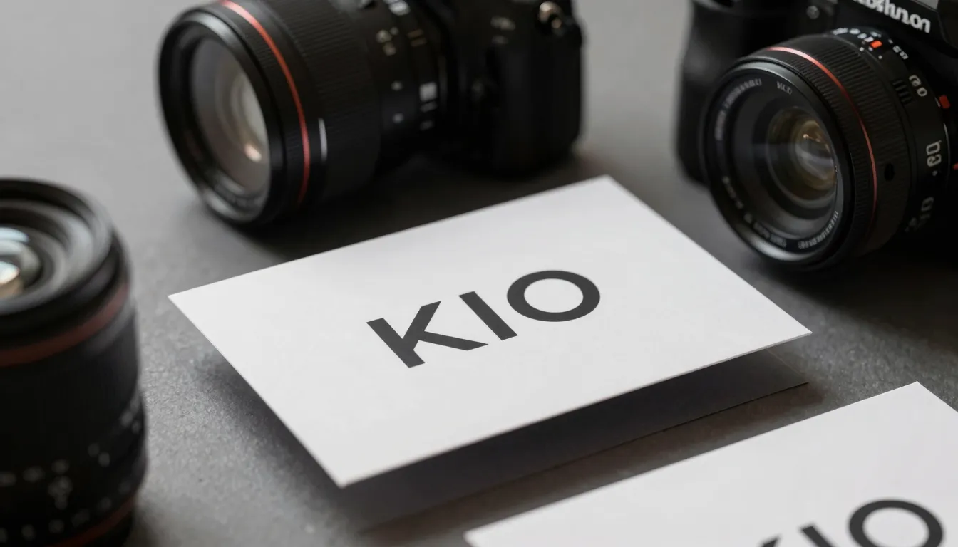 A sleek, professional photography brand identity set, featur...