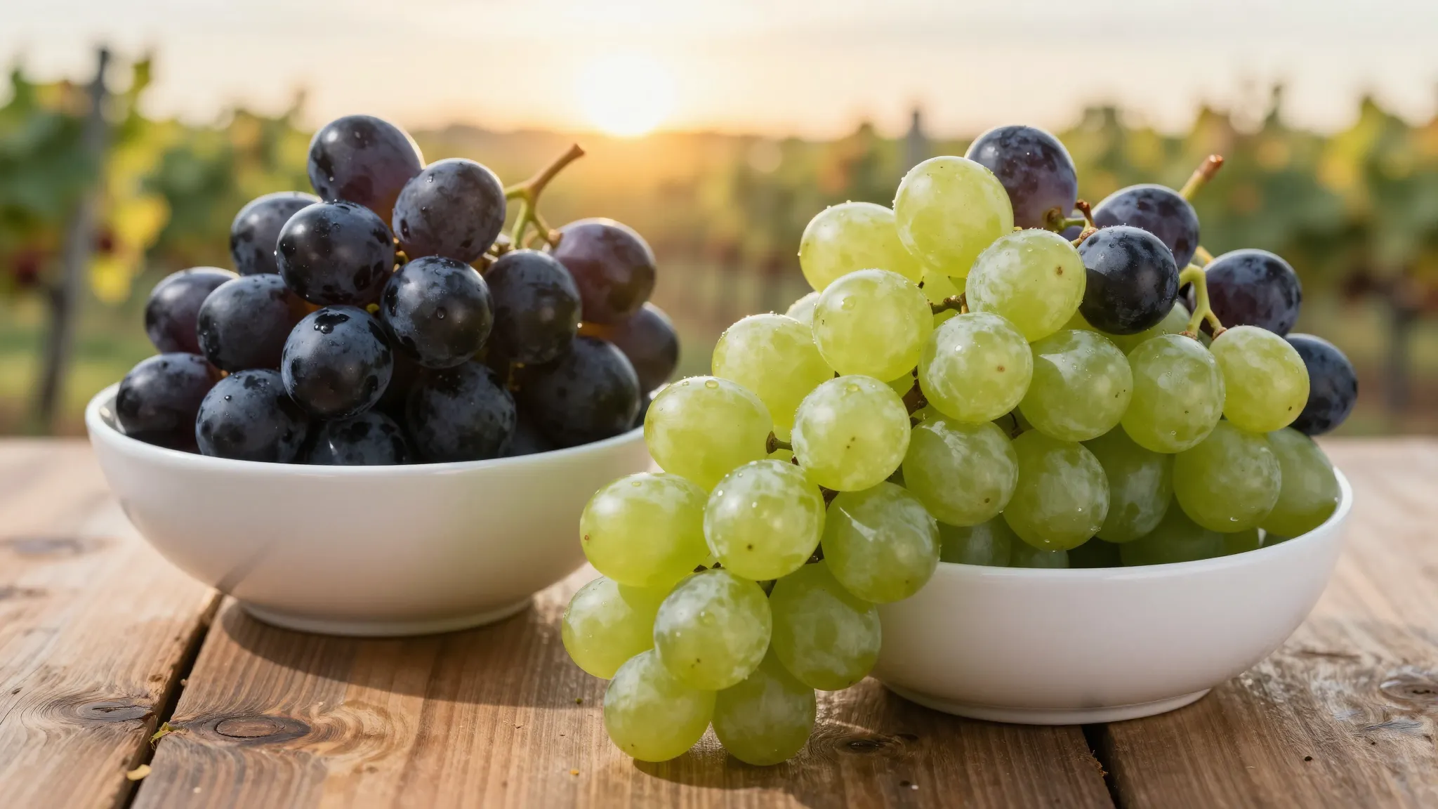 Professional food photography of two elegant bowls on a rust...