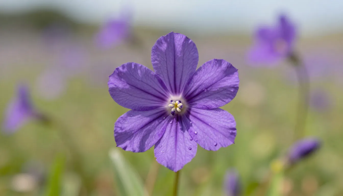 Artistic close-up of a wild Prunella flower, vibrant violet ...