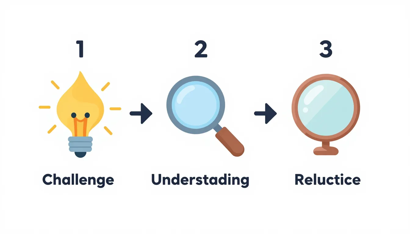 Infographic design for a three-step educational process. Ste...