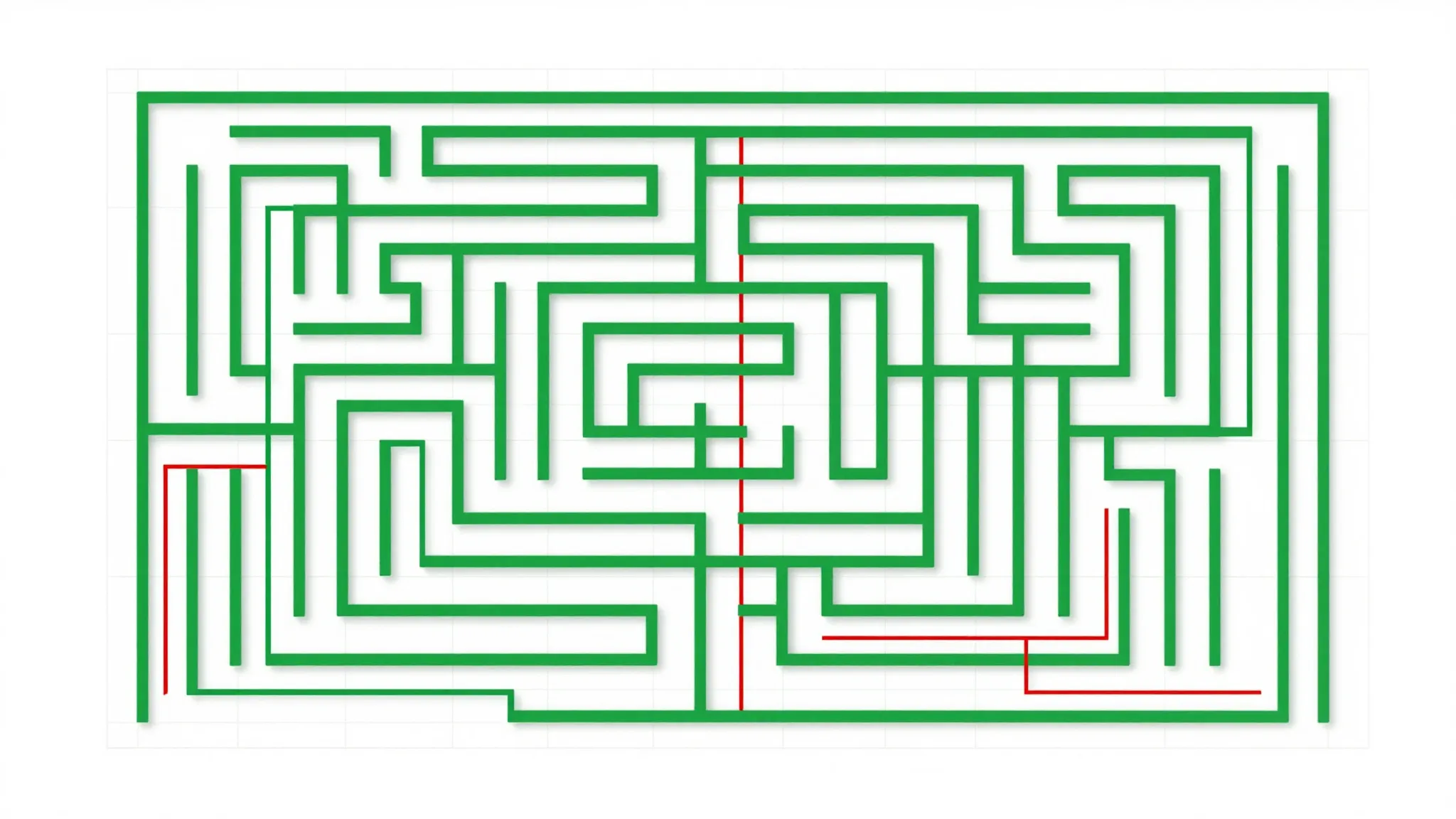 Top-down minimalist vector map of a complex labyrinth, clean...