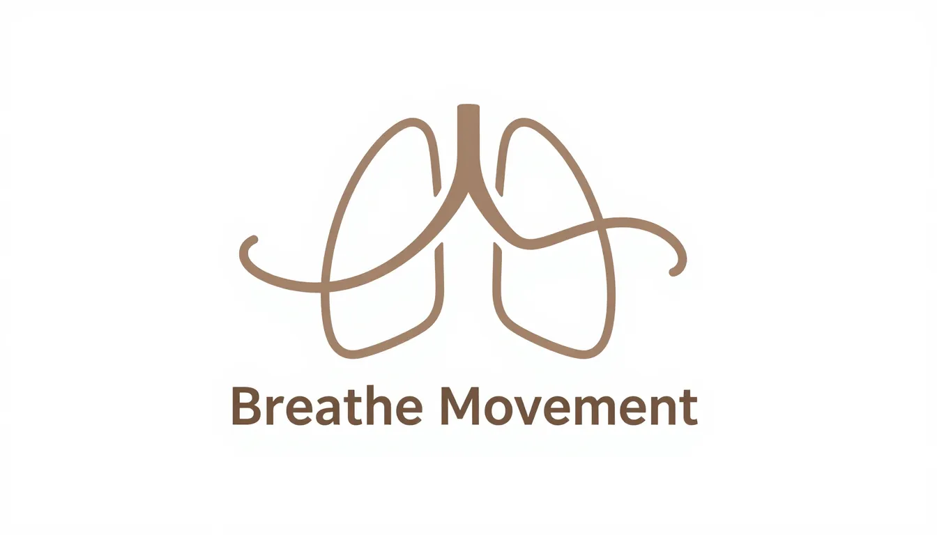 A modern logo for a brand named 'Breathe Movement', minimali...